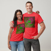 メンズレッド抽象芸術アートスワール Tシャツ (ユニセックス)