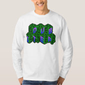 メンズレディース3DネオンはロゴDUBSTEPを立方体にします Tシャツ (正面)