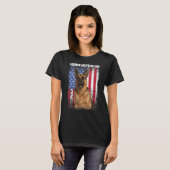メンズレトロアメリカ国旗のドイツの羊飼いパパ Tシャツ (正面フル)