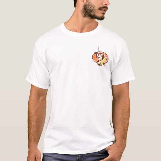 メンズレトロフライ釣りTシャツ Tシャツ (正面)