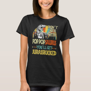 メンズレトロポップ・アートのポプサウルス恐竜レックスヴィンテージファス Tシャツ