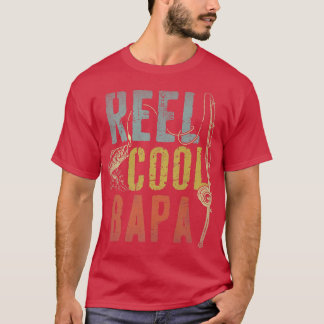 メンズレトロヴィンテージリールバカッコいいパ魚釣り父親 Tシャツ