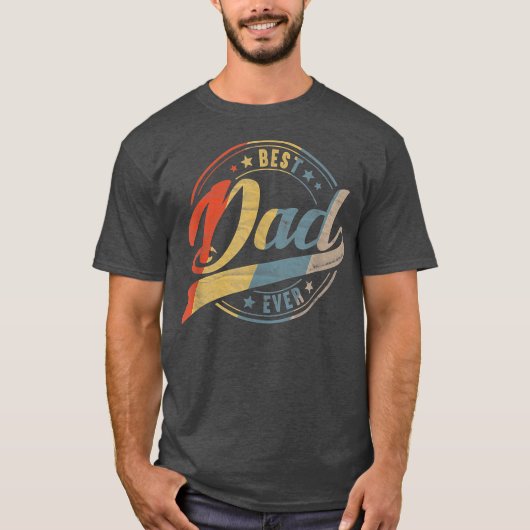 メンズレトロヴィンテージ最高のパパイーバーファーザーダディ Tシャツ (正面)