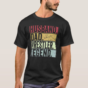 メンズレトロ夫パパレスラーレジェンドフォーファース Tシャツ