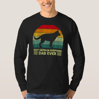 メンズレトロ最高のヴィンテージジャーマンシェパードパパEver F Tシャツ