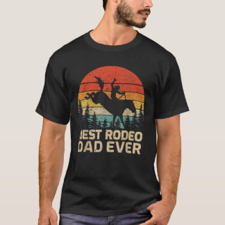 メンズレトロ最高のヴィンテージロデオパパイーバーファーザーズダ Tシャツ