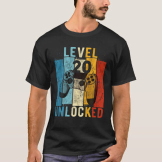 メンズレベル20ロック解除ビデオゲーマー20歳20T Tシャツ