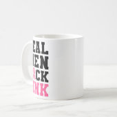 メンズロックピンク乳がん認識度 コーヒーマグカップ (正面左)
