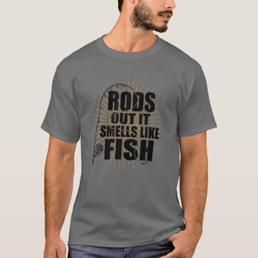 メンズロッドそれを魚のような匂い – おもしろい魚釣り Tシャツ (正面)