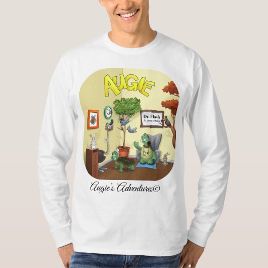 メンズロングスリーブTシャツおもしろいオギー・ザ・カメ Tシャツ (正面)