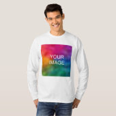 メンズロンスリーブTシャツフォトカスタム文字の追加 Tシャツ (正面フル)