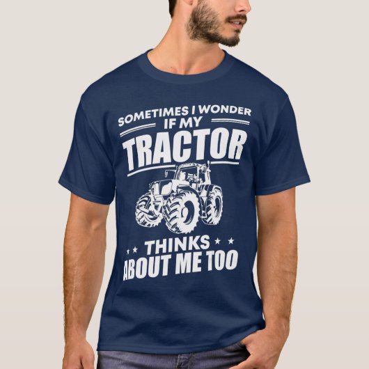 メンズローカル農家農業もしマイトラクタ考え Tシャツ (正面)
