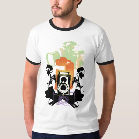 メンズワイシャツのカメラマン Tシャツ (正面)