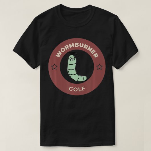 メンズワームバーナーゴルフゴおもしろいルフ Tシャツ (デザイン正面)
