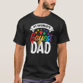 メンズワールドズゲイエストパパLgbtqゲイプライド月グラ Tシャツ (正面)