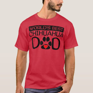 メンズワールドズ最高のチワワパパ犬のオーナーポープリン Tシャツ