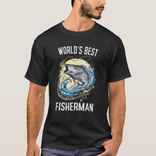 メンズワールド最高のズ漁師/魚魚釣りロッドFis Tシャツ