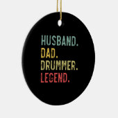 メンズヴィンテージギフトシャツ夫パパドラマー伝説 セラミックオーナメント (右)