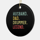 メンズヴィンテージギフトシャツ夫パパドラマー伝説 セラミックオーナメント (左)