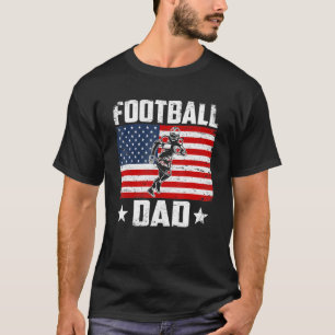 メンズヴィンテージサッカーパパ米国国旗のスポ動揺してート Tシャツ