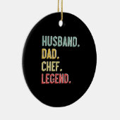 メンズヴィンテージシャツ夫パパシェフレジェンドレトロ セラミックオーナメント (右)