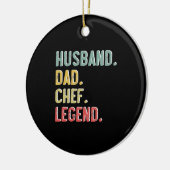 メンズヴィンテージシャツ夫パパシェフレジェンドレトロ セラミックオーナメント (左)