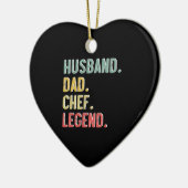 メンズヴィンテージシャツ夫パパシェフレジェンドレトロ セラミックオーナメント (左)