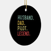 メンズヴィンテージシャツ夫パパパイロットレジェンドレトロ セラミックオーナメント (右)