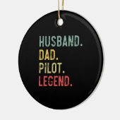 メンズヴィンテージシャツ夫パパパイロットレジェンドレトロ セラミックオーナメント (左)