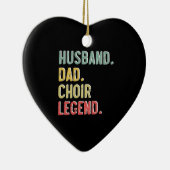 メンズヴィンテージシャツ夫パパ合唱伝説レトロ セラミックオーナメント (右)