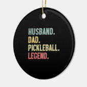 メンズヴィンテージシャツ 夫 父 ピックルボール伝説 セラミックオーナメント (左)