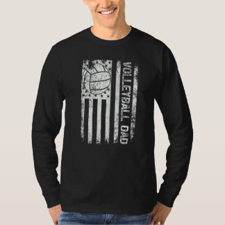 メンズヴィンテージスタイルアメリカンフラッグバレーボールパパFa Tシャツ