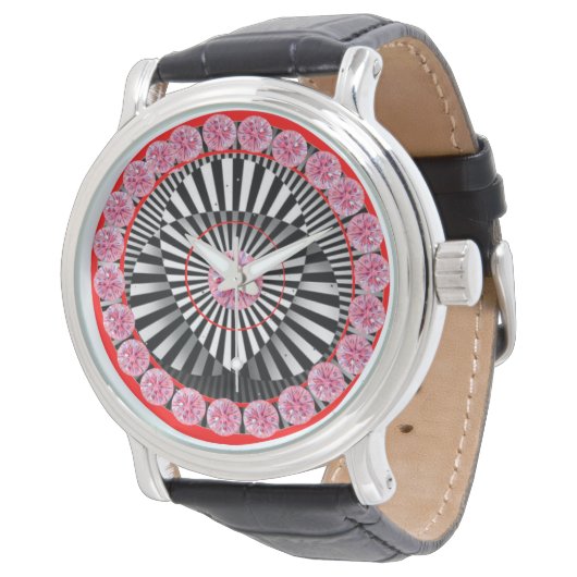 メンズヴィンテージデジタルウォッチブラックレザーストラップwa 腕時計 (アングル)