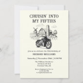 メンズヴィンテージバーンバイククルージング50th Birthda 招待状 (正面)