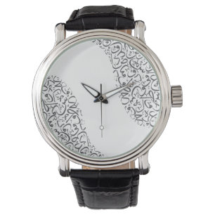 メンズヴィンテージブラックレザーストラップウォッチ 腕時計