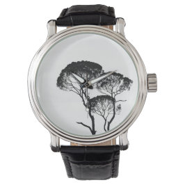 メンズヴィンテージブラックレザーストラップウォッチ 腕時計