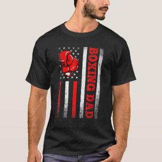 メンズヴィンテージボクシングパパアメリカンフラッグスポーツファーザー Tシャツ