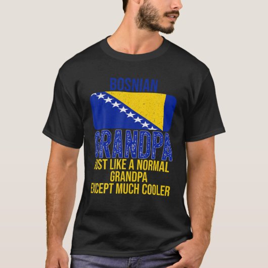 メンズヴィンテージボスニアのおじいちゃんボスニア国旗 Tシャツ (正面)