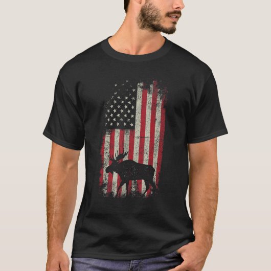 メンズヴィンテージムース7月4日愛国米国アメリカ Tシャツ (正面)