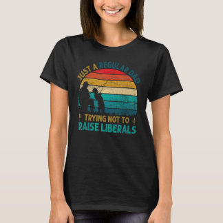 メンズヴィンテージライバーを上げないように試す規則的なパパ Tシャツ