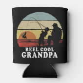 メンズヴィンテージリカッコいいールグランドパ魚釣りTシャツVint 缶クーラー (裏面)