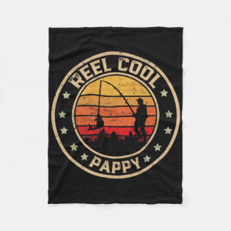 メンズヴィンテージリカッコいいールパピーフィッシュ魚釣りおもしろいFa フリースブランケット
