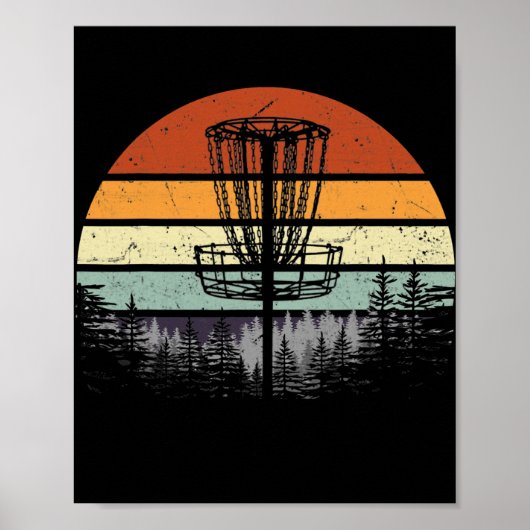 メンズヴィンテージレトロディスクフリスビーゴルフコース ポスター (正面)