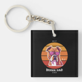 メンズヴィンテージレトロボクサードグッオーバーペットパパ キーホルダー