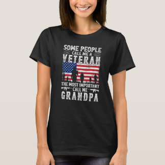 メンズヴィンテージ何人かの人々は私を退役軍人おじいちゃん Tシャツ
