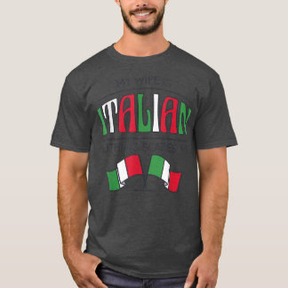 メンズヴィンテージ妻は何イタリアンも私イタ怖くない Tシャツ