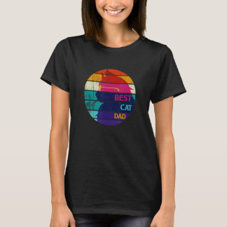 メンズヴィンテージ最高のレトロキャットパパ父のデイキャット Tシャツ