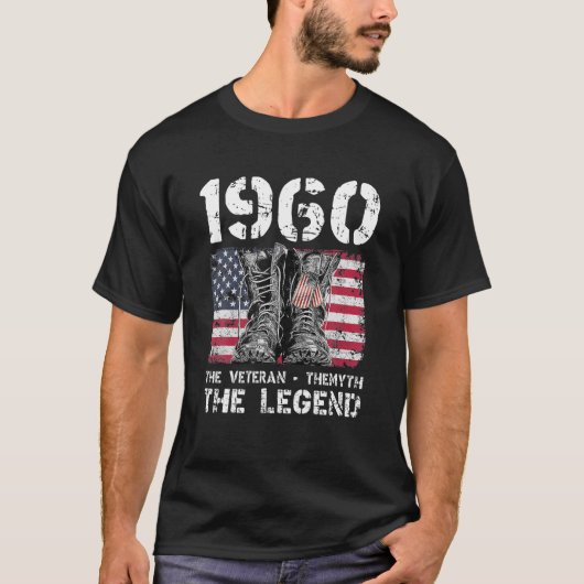 メンズヴィンテージ1960男の神話の伝説61番目の誕生日ダ Tシャツ (正面)