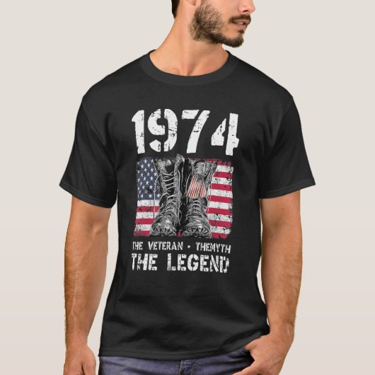 メンズヴィンテージ1974男の神話レジェンド47誕生日ダ Tシャツ (正面)