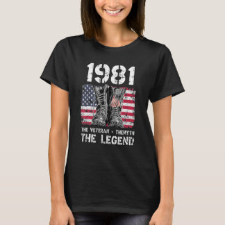 メンズヴィンテージ1981男の神話の伝説40th誕生日ダ tシャツ
